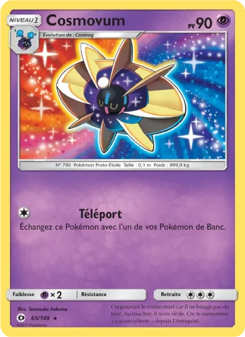 Carte Pokémon Cosmovum 065/149, extension Soleil et Lune
