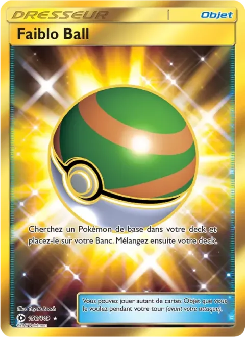 Carte Pokémon Faiblo Ball 158/149, extension Soleil et Lune