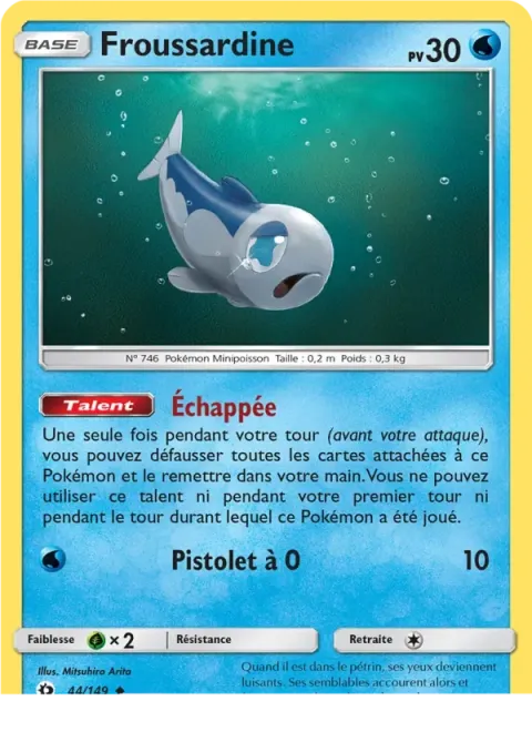 Carte Pokémon Froussardine 044/149, extension Soleil et Lune