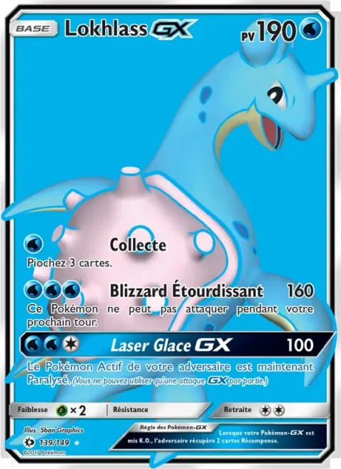 Carte Pokémon Lokhlass GX 139/149, extension Soleil et Lune