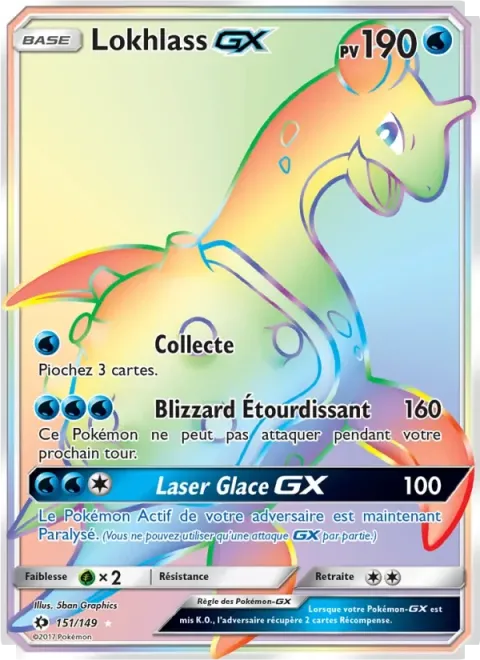 Carte Pokémon Lokhlass GX 151/149, extension Soleil et Lune