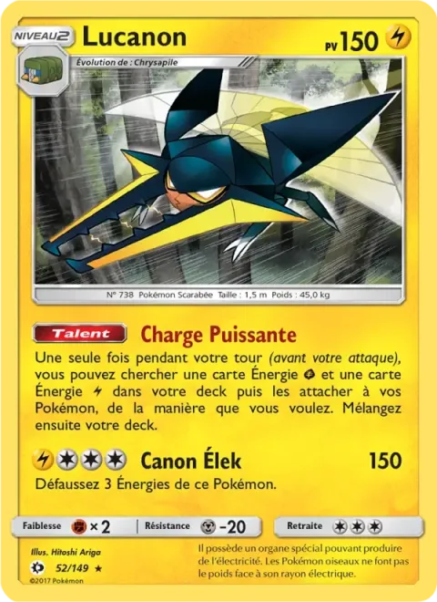 Carte Pokémon Lucanon 052/149, extension Soleil et Lune