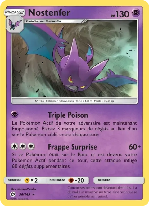 Carte Pokémon Nostenfer 056/149, extension Soleil et Lune