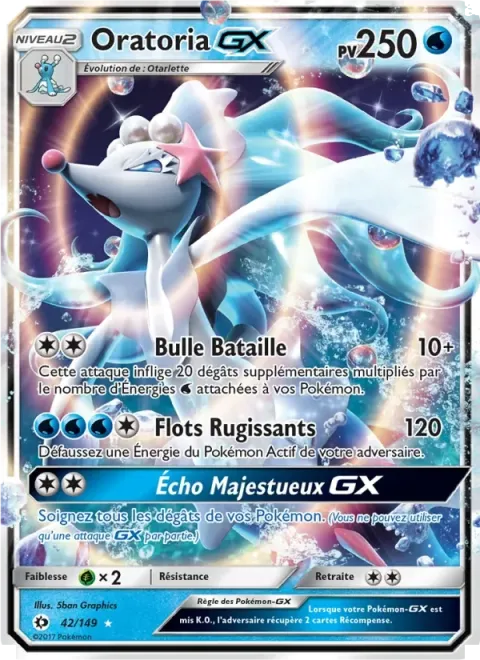 Carte Pokémon Oratoria GX 042/149, extension Soleil et Lune
