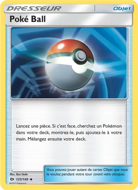 Carte Pokémon Poké Ball 125/149, extension Soleil et Lune