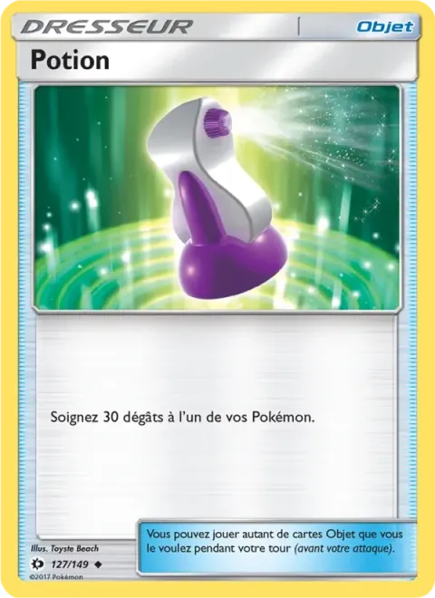 Carte Pokémon Potion 127/149, extension Soleil et Lune