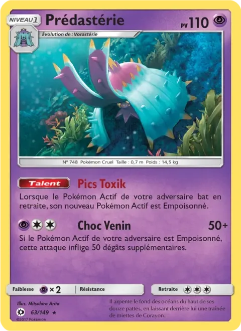 Carte Pokémon Prédastérie 063/149, extension Soleil et Lune