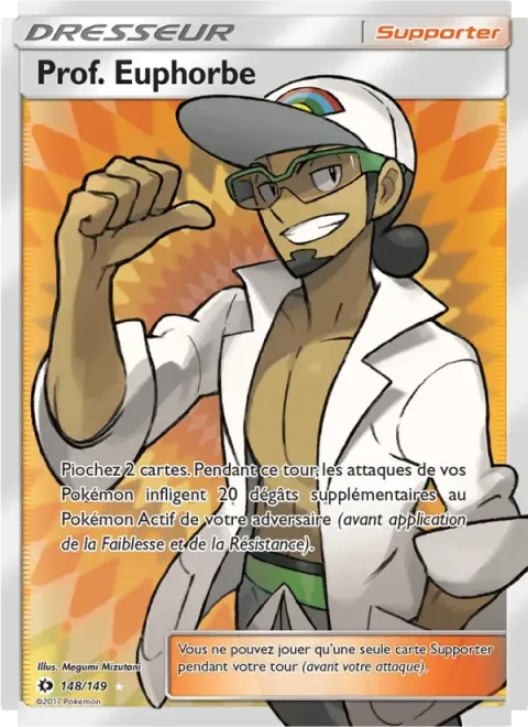 Carte Pokémon Prof. Euphorbe 148/149, extension Soleil et Lune