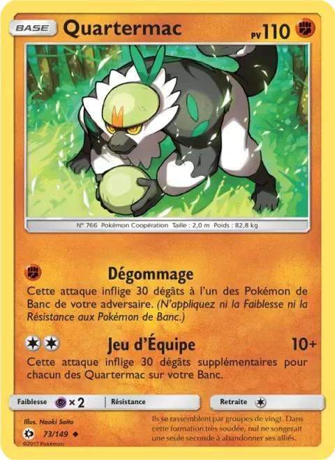 Carte Pokémon Quartermac 073/149, extension Soleil et Lune