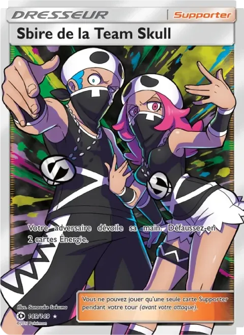Carte Pokémon Sbire de la Team Skull 149/149, extension Soleil et Lune