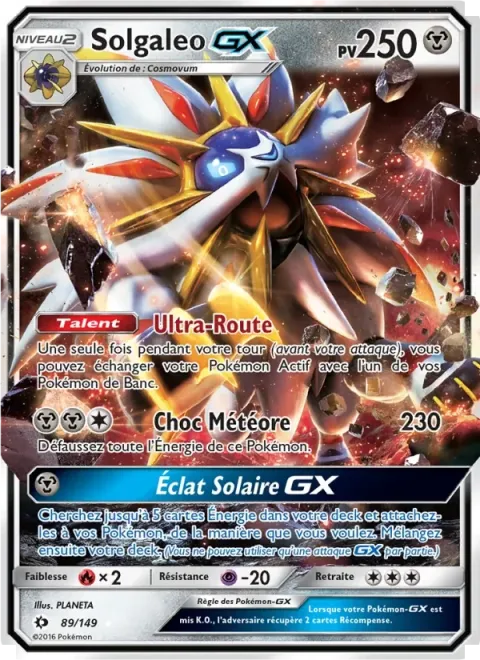 Carte Pokémon Solgaleo GX 089/149, extension Soleil et Lune