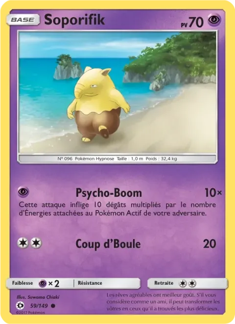 Carte Pokémon Soporifik 059/149, extension Soleil et Lune