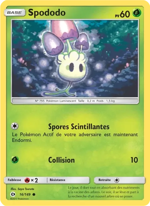 Carte Pokémon Spododo 016/149, extension Soleil et Lune