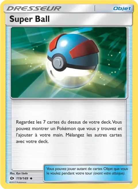 Carte Pokémon Super Ball 119/149, extension Soleil et Lune