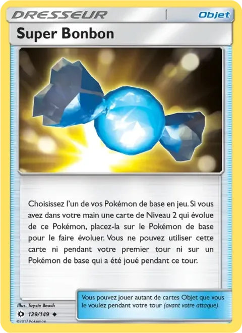 Carte Pokémon Super Bonbon 129/149, extension Soleil et Lune