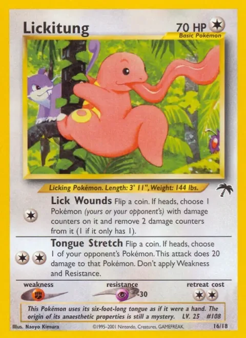 Carte Pokémon Excelangue 016/018, extension Southern Islands (sortie anglaise)