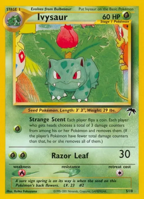 Carte Pokémon Herbizarre 005/018, extension Southern Islands (sortie anglaise)