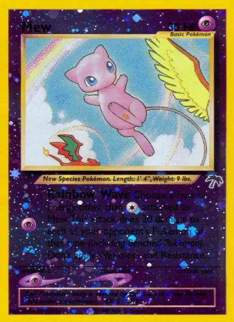 Carte Pokémon Mew 001/018, extension Southern Islands (sortie anglaise)