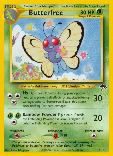 Carte Pokémon Papilusion 009/018, extension Southern Islands (sortie anglaise)