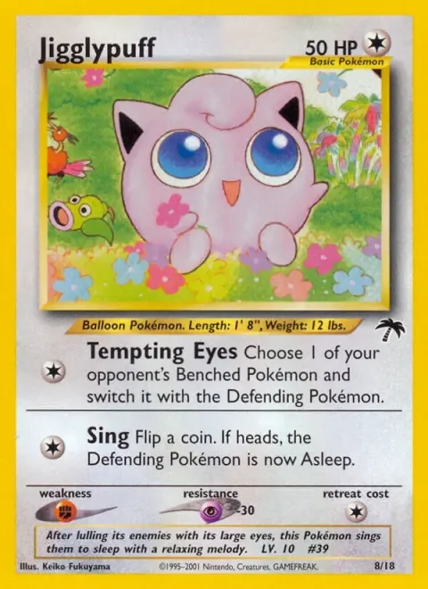 Carte Pokémon Rondoudou 008/018, extension Southern Islands (sortie anglaise)