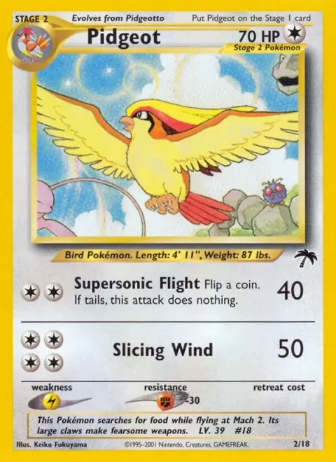 Carte Pokémon Roucarnage 002/018, extension Southern Islands (sortie anglaise)