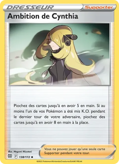 Carte Pokémon Ambition de Cynthia 138/172, extension Stars Étincelantes