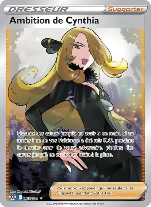 Carte Pokémon Ambition de Cynthia 169/172, extension Stars Étincelantes