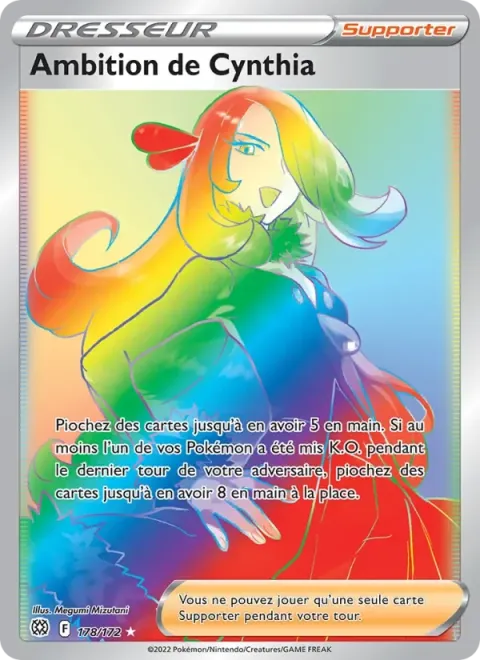 Carte Pokémon Ambition de Cynthia 178/172, extension Stars Étincelantes