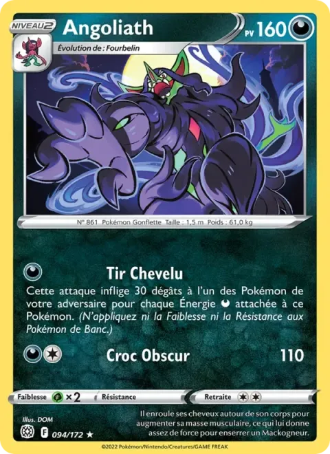Carte Pokémon Angoliath 094/172, extension Stars Étincelantes