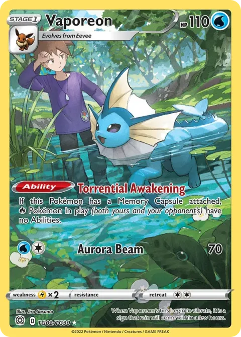 Carte Pokémon Aquali TG02/TG30, extension Stars Étincelantes