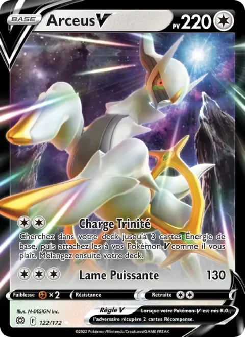 Carte Pokémon Arceus V 122/172, extension Stars Étincelantes