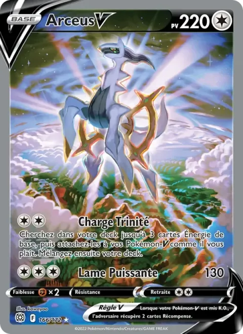 Carte Pokémon Arceus V 166/172, extension Stars Étincelantes