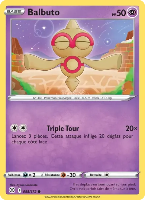 Carte Pokémon Balbuto 058/172, extension Stars Étincelantes