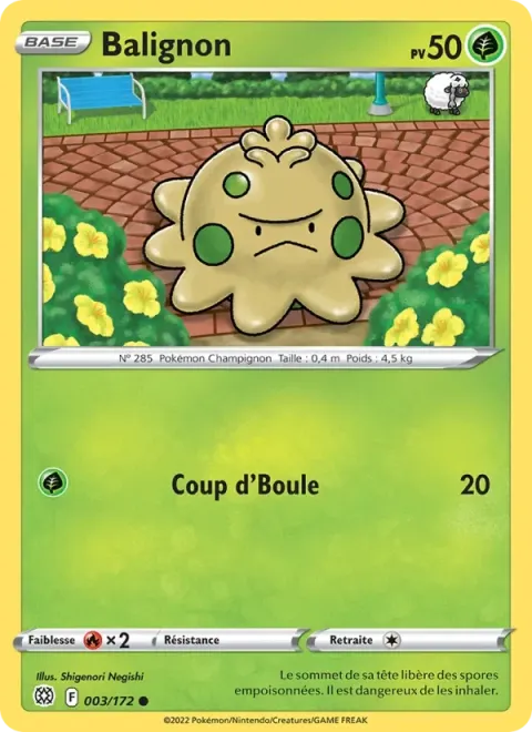 Carte Pokémon Balignon 003/172, extension Stars Étincelantes