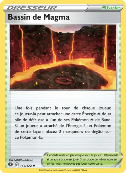 Carte Pokémon Bassin de Magma 144/172, extension Stars Étincelantes