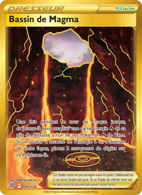 Carte Pokémon Bassin de Magma 185/172, extension Stars Étincelantes