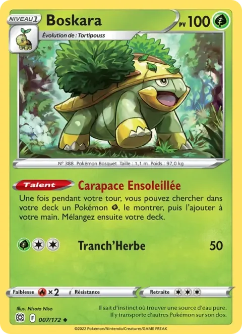 Carte Pokémon Boskara 007/172, extension Stars Étincelantes