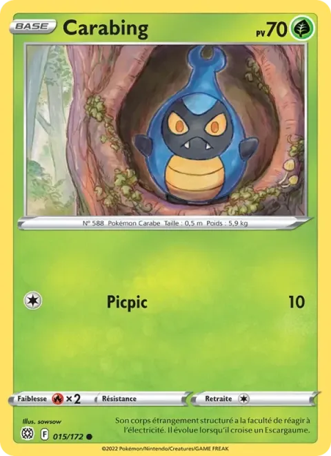 Carte Pokémon Carabing 015/172, extension Stars Étincelantes