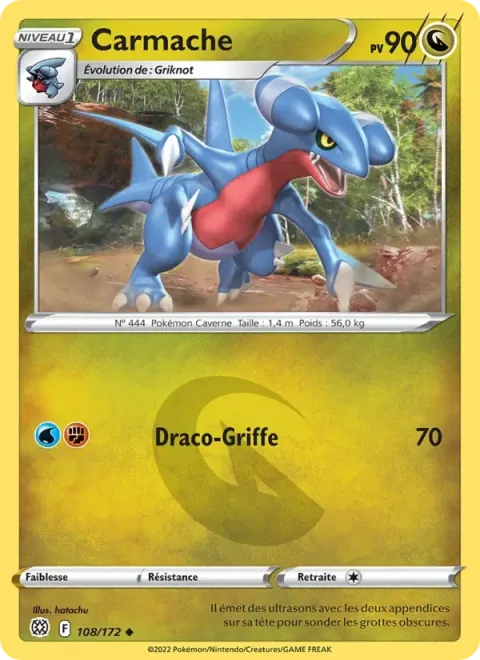 Carte Pokémon Carmache 108/172, extension Stars Étincelantes