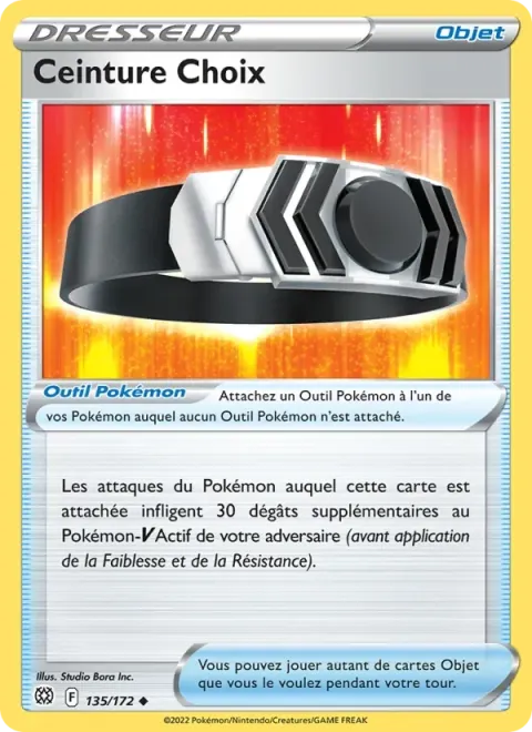 Carte Pokémon Ceinture Choix 135/172, extension Stars Étincelantes