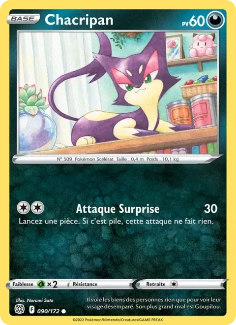 Carte Pokémon Chacripan 090/172, extension Stars Étincelantes