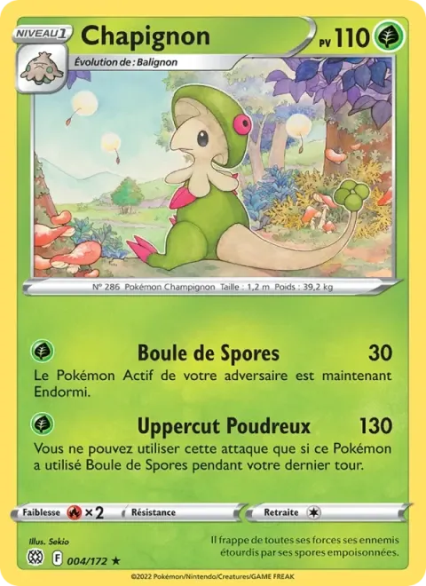 Carte Pokémon Chapignon 004/172, extension Stars Étincelantes