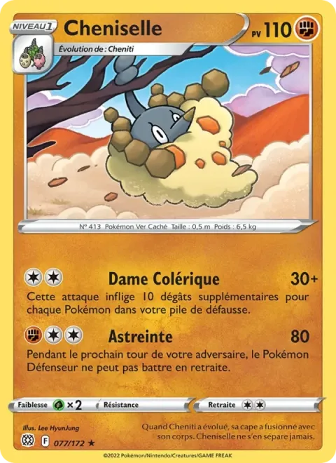 Carte Pokémon Cheniselle 077/172, extension Stars Étincelantes
