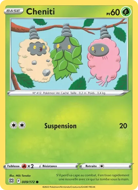 Carte Pokémon Cheniti 009/172, extension Stars Étincelantes