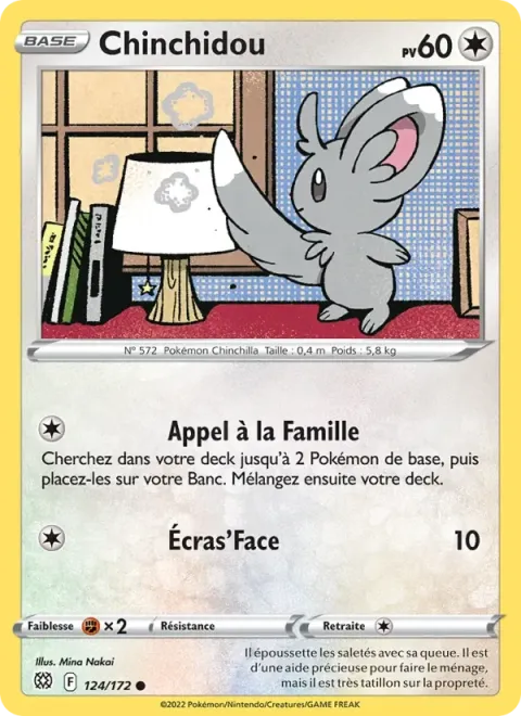 Carte Pokémon Chinchidou 124/172, extension Stars Étincelantes