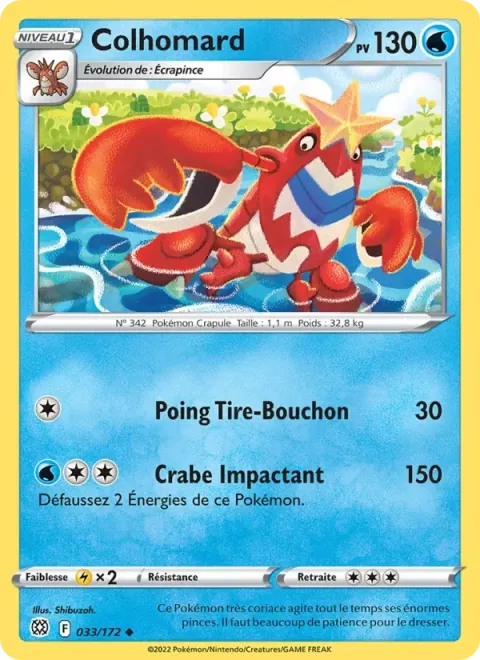 Carte Pokémon Colhomard 033/172, extension Stars Étincelantes