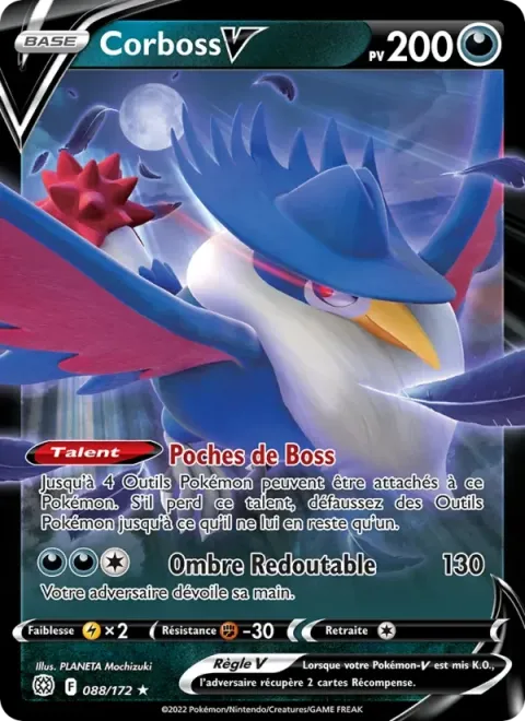 Carte Pokémon Corboss V 088/172, extension Stars Étincelantes