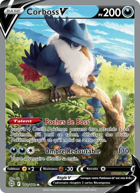 Carte Pokémon Corboss V 162/172, extension Stars Étincelantes