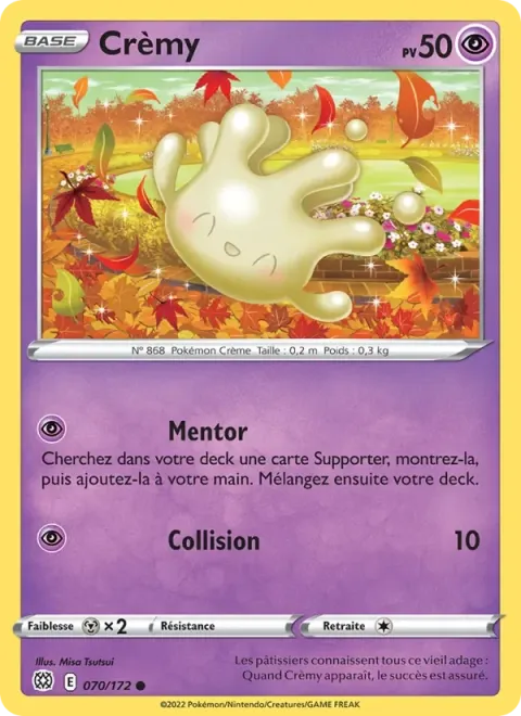 Carte Pokémon Crèmy 070/172, extension Stars Étincelantes