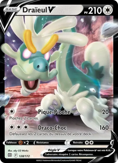 Carte Pokémon Draïeul V 128/172, extension Stars Étincelantes